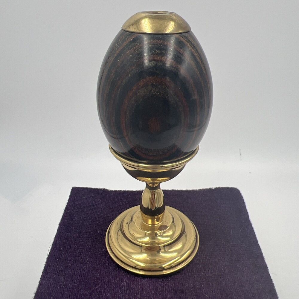 Van Cort Nicholas Wood Egg Kaleidoscope w/ Heavy Brass Stand